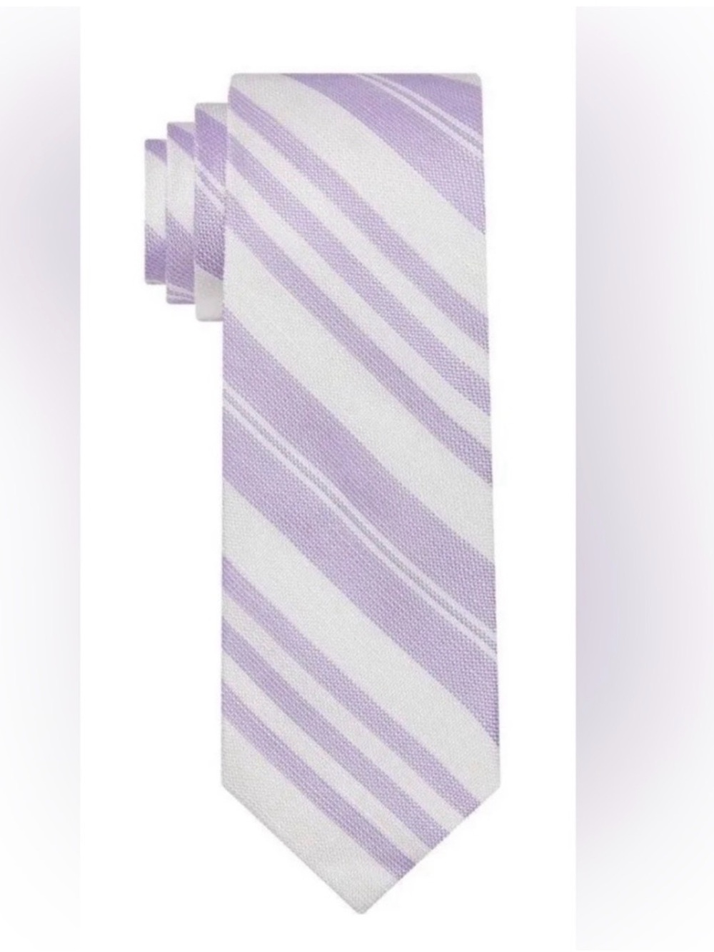 Tommy Hilfiger Men's Sullivan Multi-Stripe Tie Light Purple lilac White